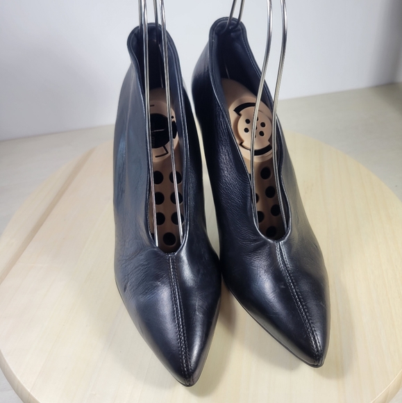 Paul Green Black Leather Heeled Boots Booties Women's Size 5.5 - Picture 3 of 11